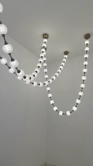 Modern Creative Pearl Necklace Chandelier for Living Room/Staircase/Foyer/Entryway - view 3