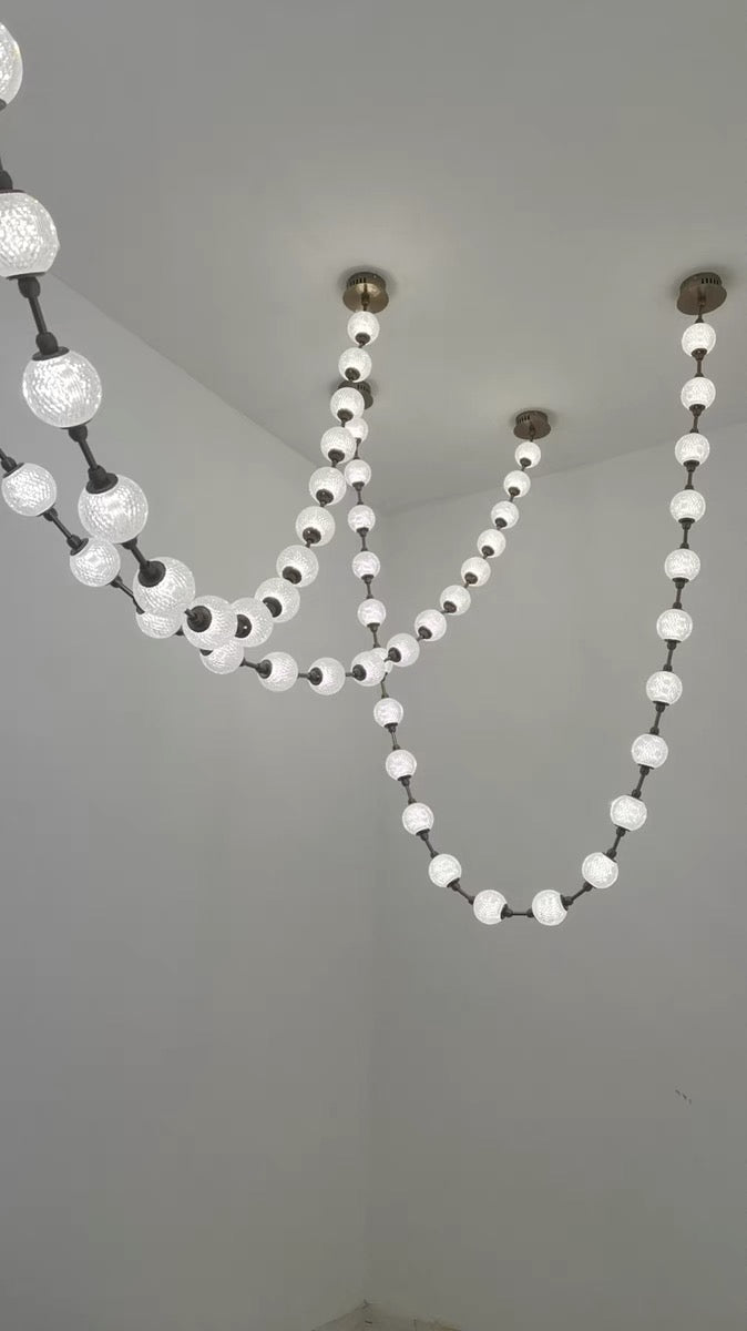Modern Creative Pearl Necklace Chandelier for Living Room/Staircase/Foyer/Entryway - view 3