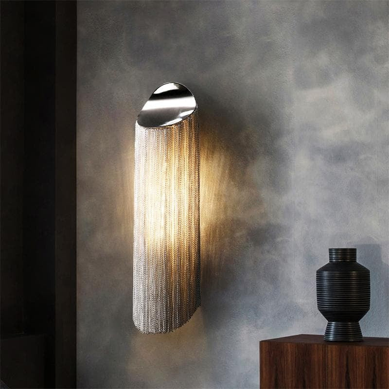 Alisa Plated Aluminum Tassel Long Wall Lamp, wall sconce