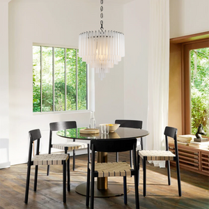 Bethel 3-Tier Glass Round Chandelier 24", three-tier