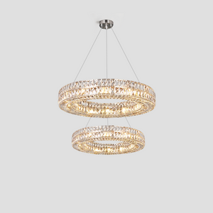 Round Halo K9 Crystal Multi-Ring Chandelier - view 8