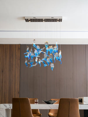 Galaxy Ocean Drift Blown Glass Crystal Spiral Chandelier - view 34
