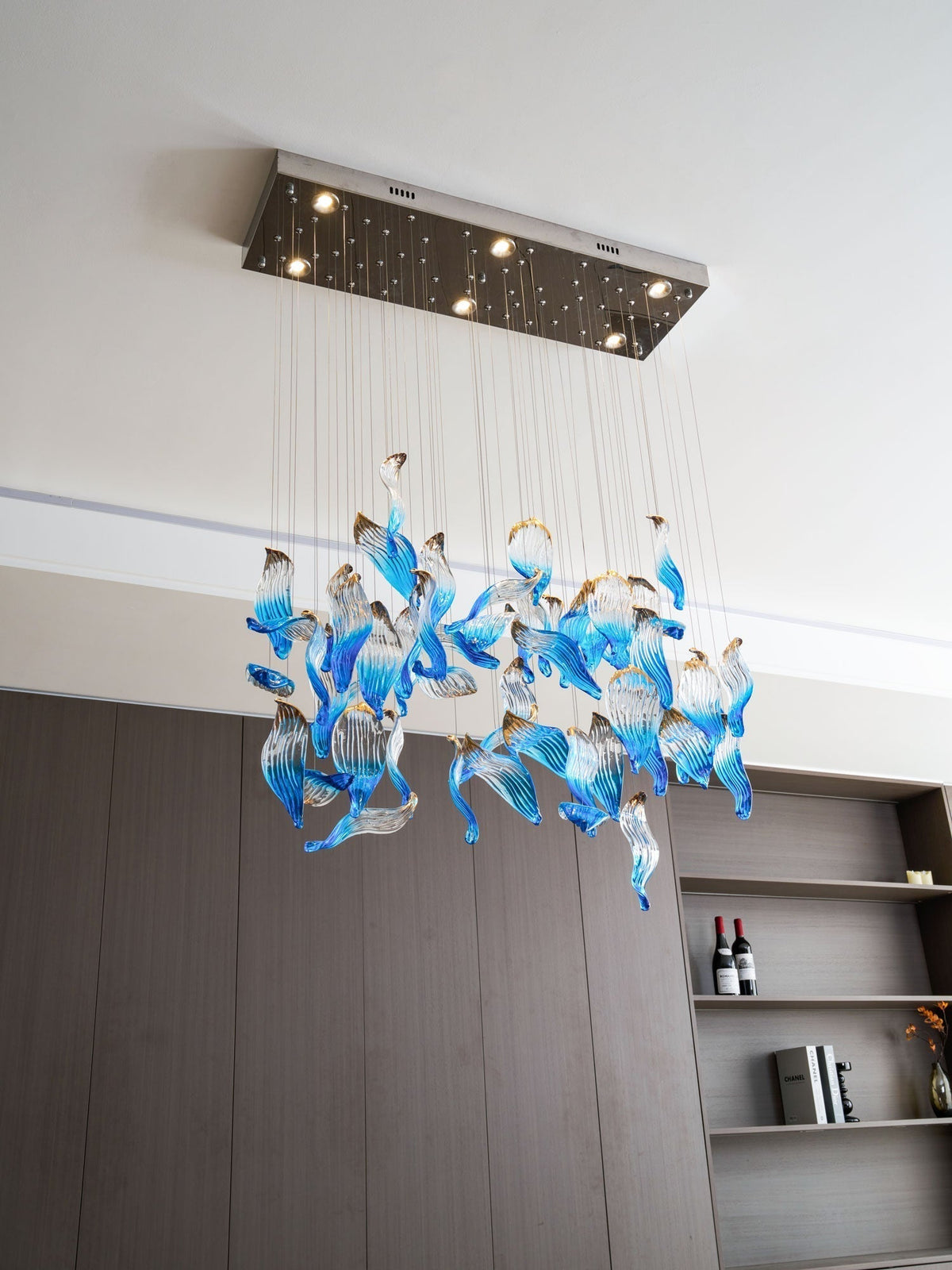 Galaxy Ocean Drift Blown Glass Crystal Spiral Chandelier - view 37