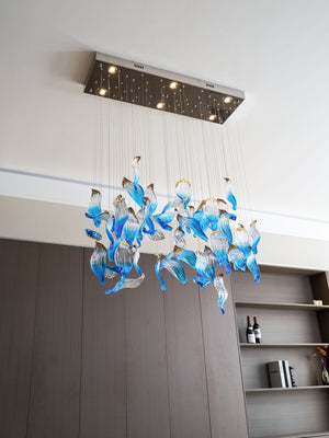 Galaxy Ocean Drift Blown Glass Crystal Spiral Chandelier - view 37