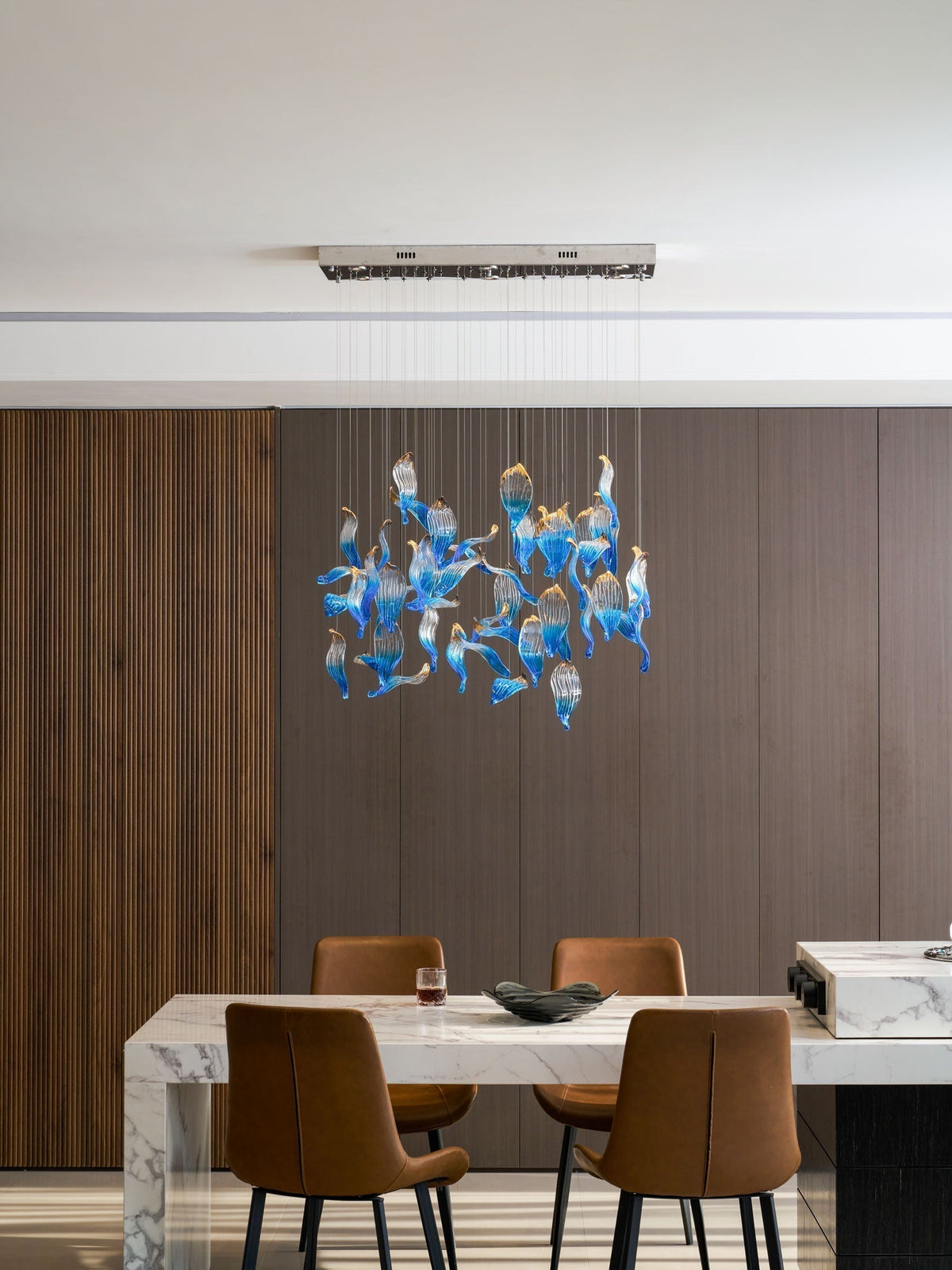 Galaxy Ocean Drift Blown Glass Crystal Spiral Chandelier - view 38