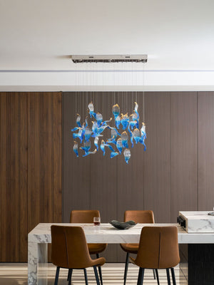 Galaxy Ocean Drift Blown Glass Crystal Spiral Chandelier - view 38