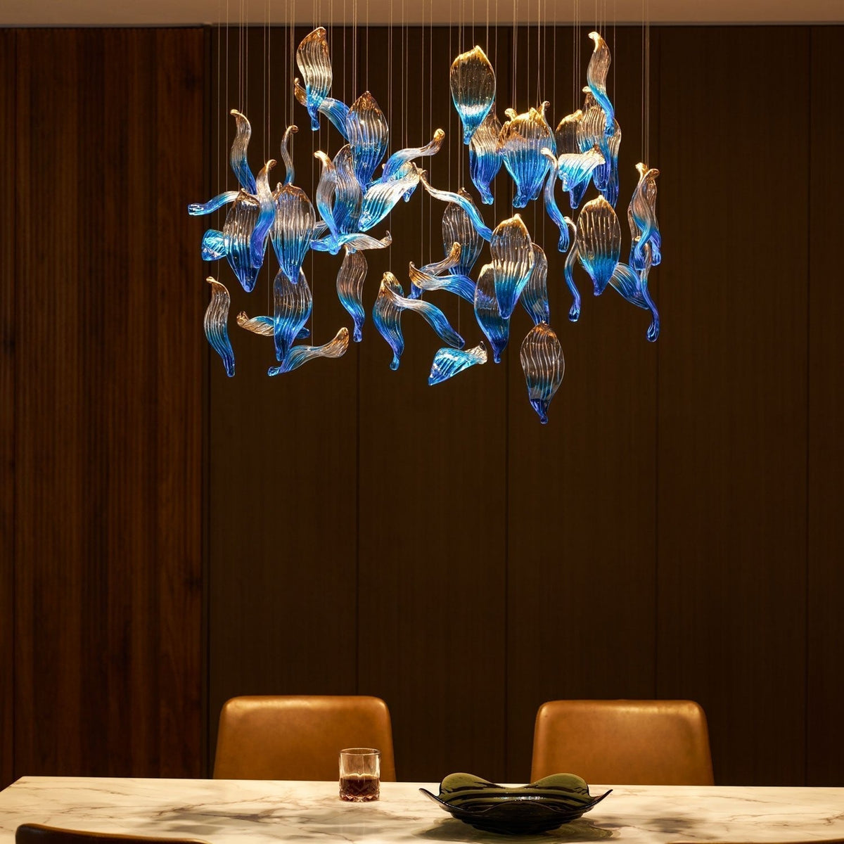 Galaxy Ocean Drift Blown Glass Crystal Spiral Chandelier - view 40