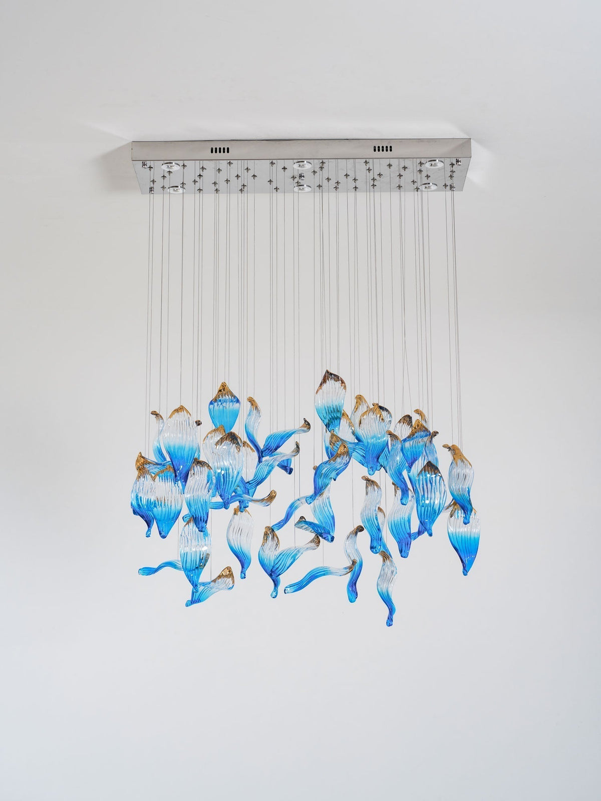 Galaxy Ocean Drift Blown Glass Crystal Spiral Chandelier - view 48