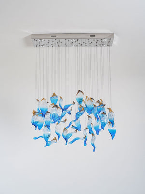 Galaxy Ocean Drift Blown Glass Crystal Spiral Chandelier - view 48