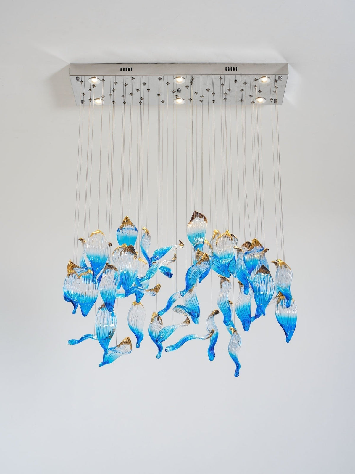 Galaxy Ocean Drift Blown Glass Crystal Spiral Chandelier - view 44
