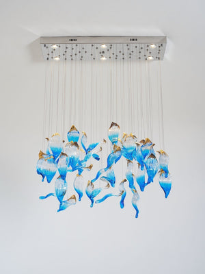 Galaxy Ocean Drift Blown Glass Crystal Spiral Chandelier - view 44