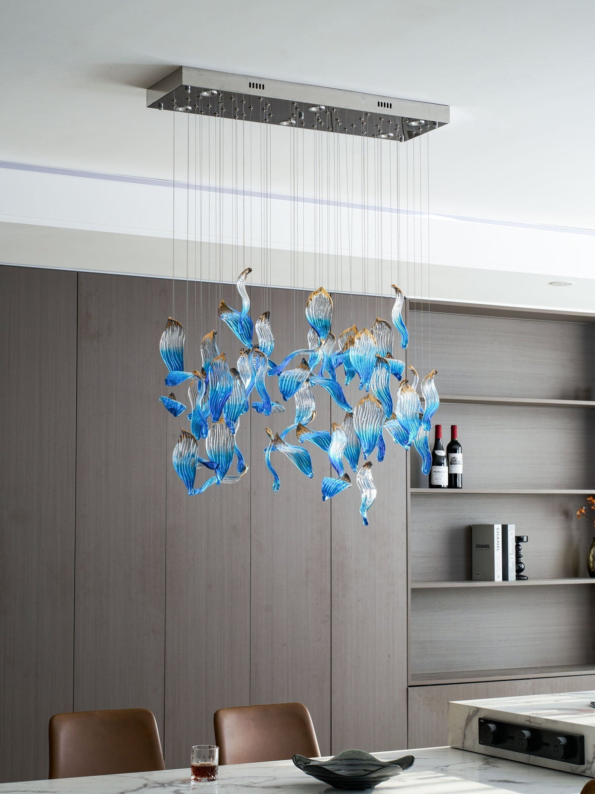 Galaxy Ocean Drift Blown Glass Crystal Spiral Chandelier - view 33