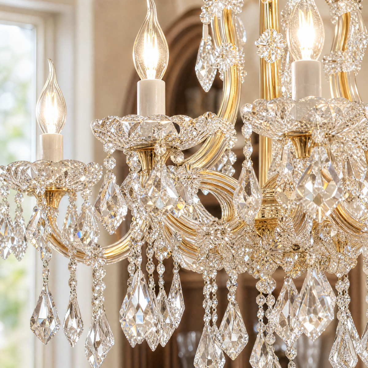 30" 10-Light Maria Theresa Crystal Chandelier - Gold - view 2