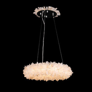 Vosa Modern Round Clear Geode Quartz Crystal Ring Chandelier - view 4