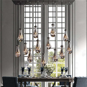 Raindrop Glass Linear Chandelier 72" - view 13
