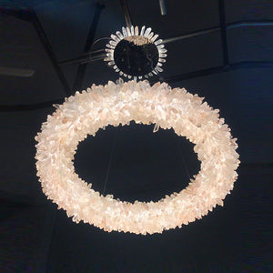 Vosa Modern Round Clear Geode Quartz Crystal Ring Chandelier - view 3