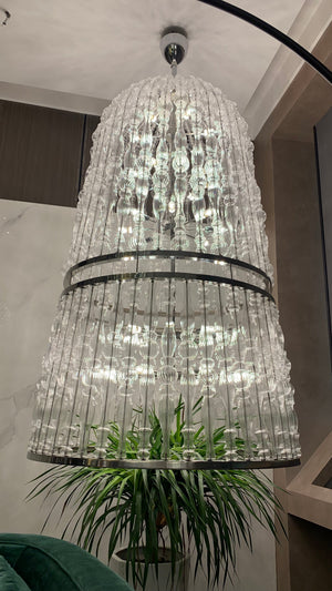 Creative Handmade Glass Cage Chandelier for Living Room/Dining Room/Staircase/Entryway/Foyer - view 4