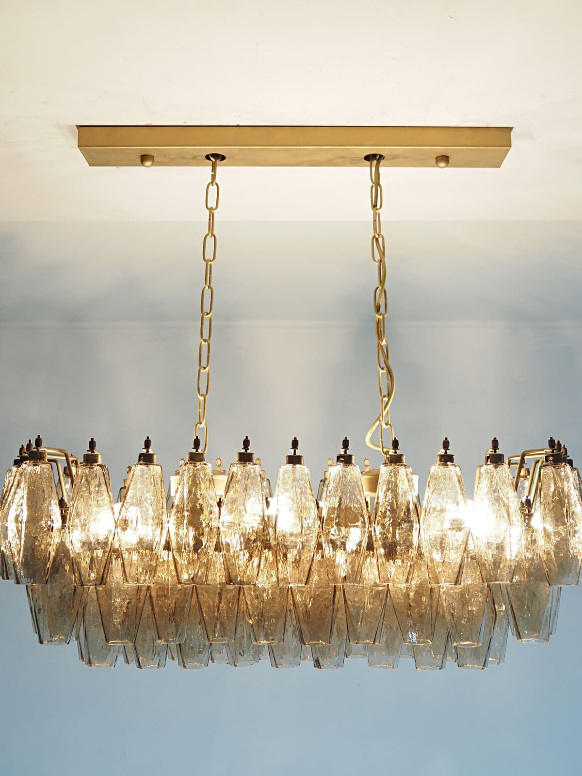 Murano-Style Chandelier – Poliedri – 84 glasses – Smoked