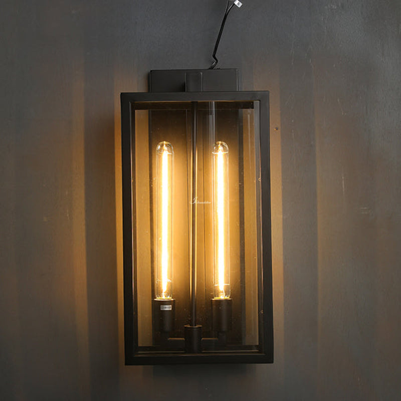 Bauros Outdoor Square Lantern Wall Sconce 21"