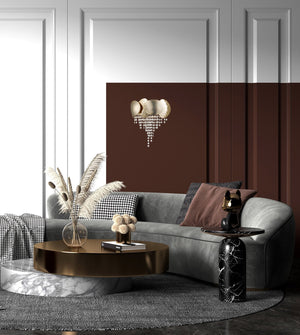 Amadeo Brass Crystal Sconce, K9 crystal wall sconce - view 5