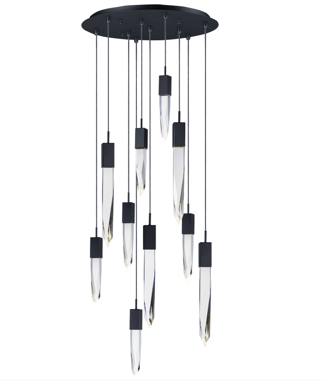 Modern Light Luxury Round/Rectangle Ceiling Pendant Light in Black Finish for Kitchen Island/ Staircase/Living Room - view 15