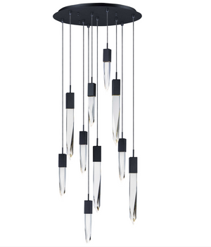 Modern Light Luxury Round/Rectangle Ceiling Pendant Light in Black Finish for Kitchen Island/ Staircase/Living Room - view 15