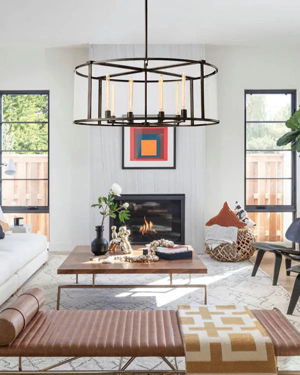 Bauros Glass Lantern Modern Round Chandelier 33 in44 in55 in - view 11