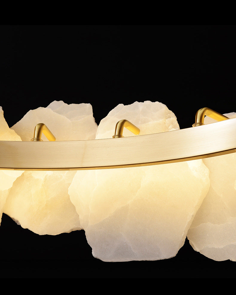 Tiered Circular Alabaster Chandelier - view 10