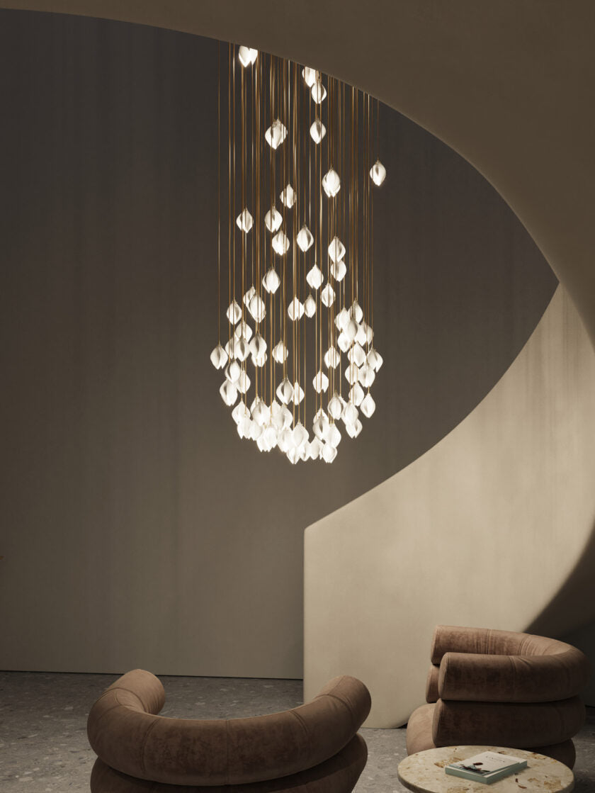 Grand Nordic Magnolia Blossom Ceramic Pendant Chandelier Chandeliers