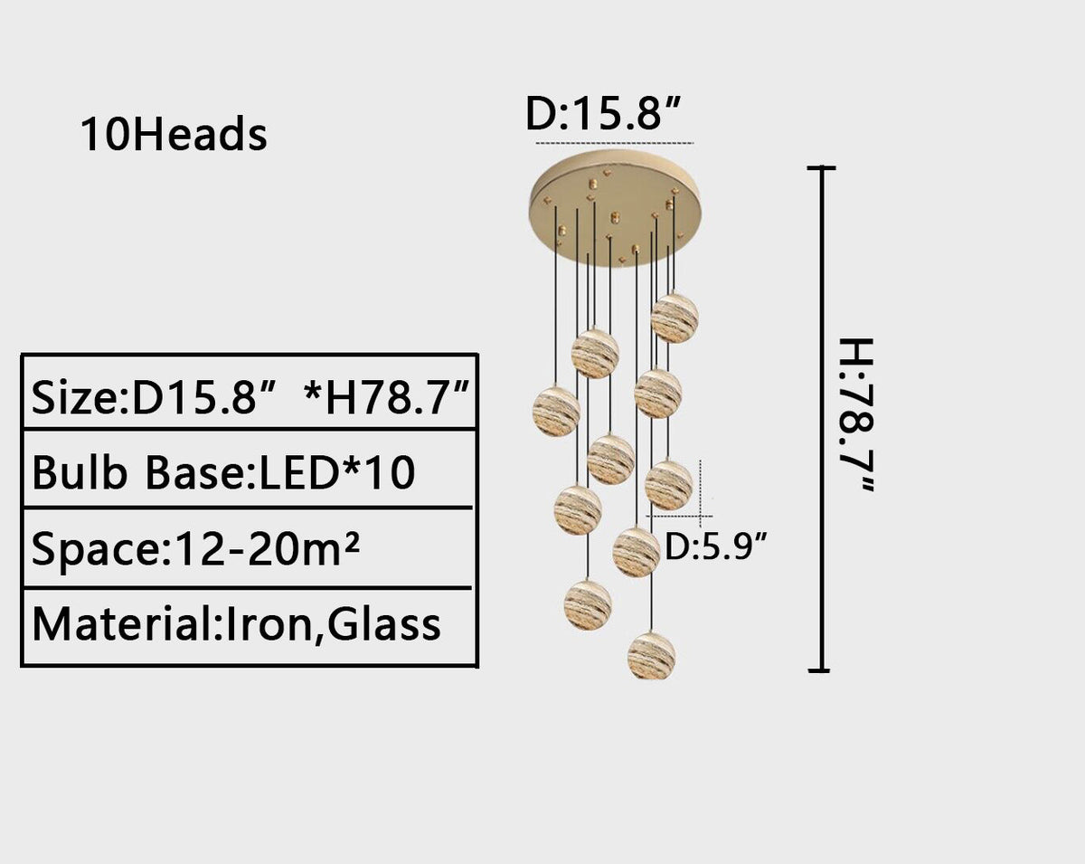 Nordic Planet Creative Long Pendant Chandelier For Staircase/Foyer/High-ceiling Hallway - view 23