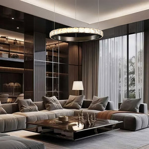 Drake Single-Ring Crystal Chandelier - view 10