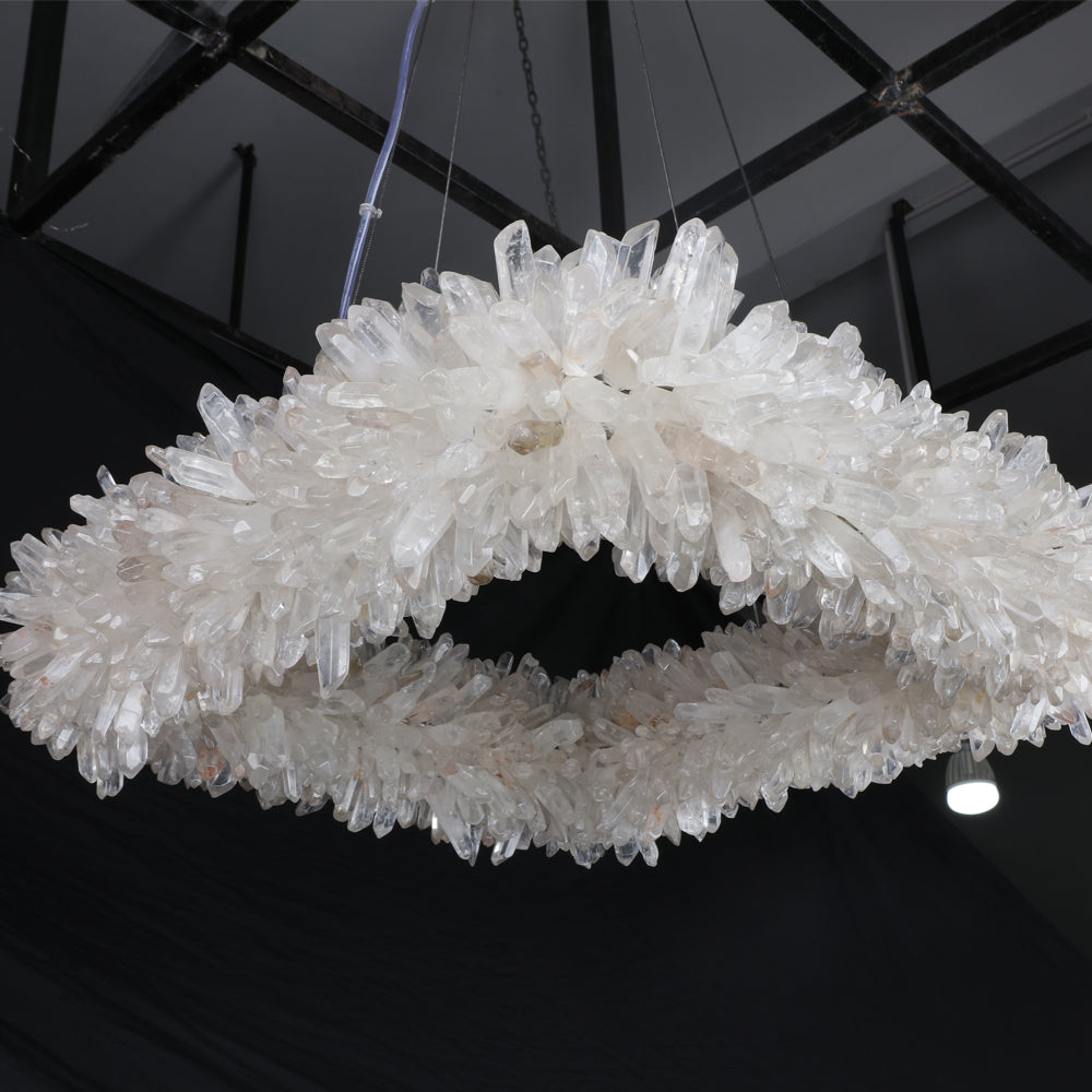Rosalie Modern Square Geode Quartz Crystal Chandelier 24'' - view 3