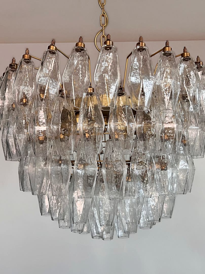 Murano-Style Chandelier – Poliedri – 111 glass – Transparent