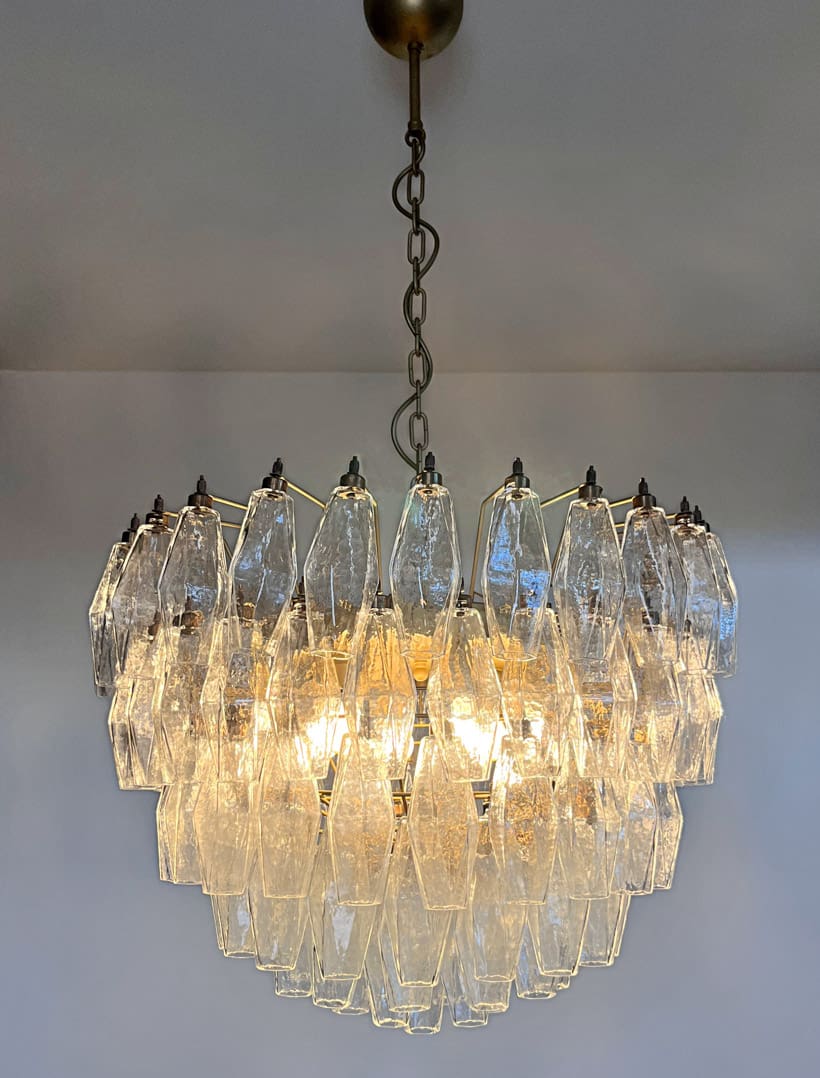 Murano-Style Chandelier – Poliedri – 111 glass – Transparent