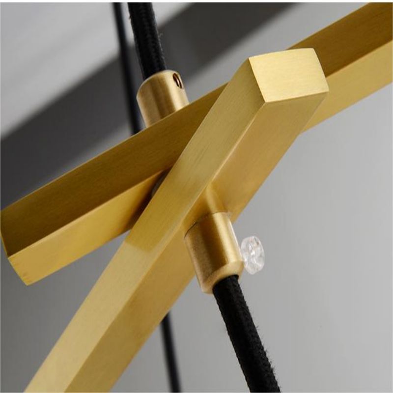 Alabaster Modern Structural Ball Chandelier, in brass & alabaster - view 3