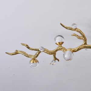 Modern Linear Glass Ball Branch Semi Flush Chandelier, brass in brass - view 3