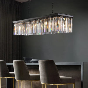 Riel Rectangular Crystal Chandelier 49" - view 10