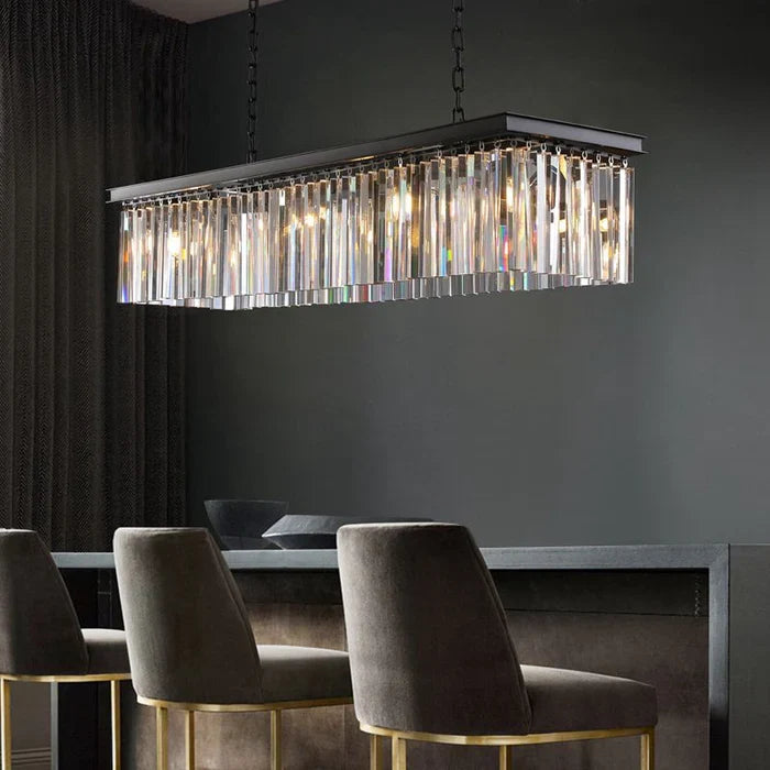 Riel Rectangular Crystal Chandelier 49" - view 10