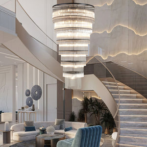 Seven-Tier Striped Column Staircase Chandelier D990 - Black - view 5