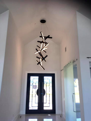 Modern Vertical Geometric Aluminum Chandelier for Staircase/Foyer/High-ceiling - view 14