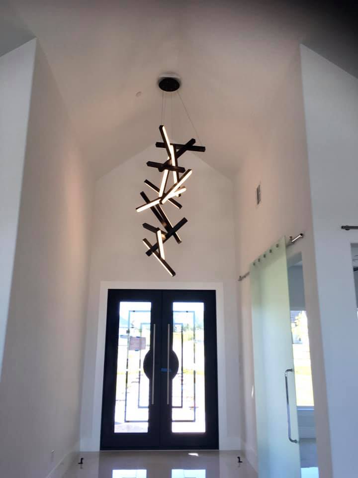 Modern Vertical Geometric Aluminum Chandelier for Staircase/Foyer/High-ceiling - view 14