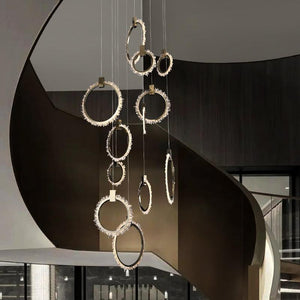 Primary Crystal Cluster 12 Rings Staircase Chandelier - view 2