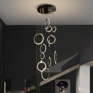 Primary Crystal Cluster 12 Rings Staircase Chandelier - view 4
