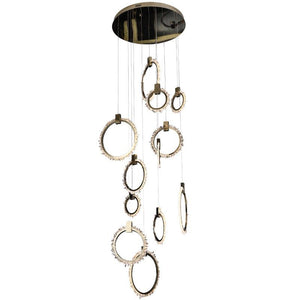 Primary Crystal Cluster 12 Rings Staircase Chandelier - view 5