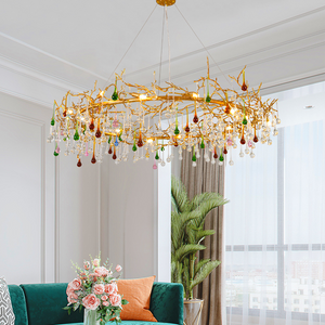 Avis Colorful Crystal Raindrop Branch Chandelier