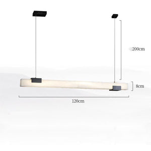 Alabaster Linear Dining Chandelier, in black & alabaster - view 3