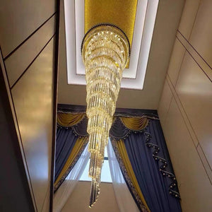 Spiral Crystal Chandelier For Foyer/ Staircase - view 36
