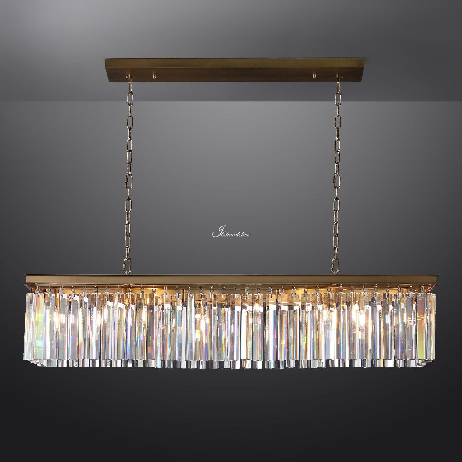 1920s Orion Art Deco Rectangular Chandelier 49"W/60"W