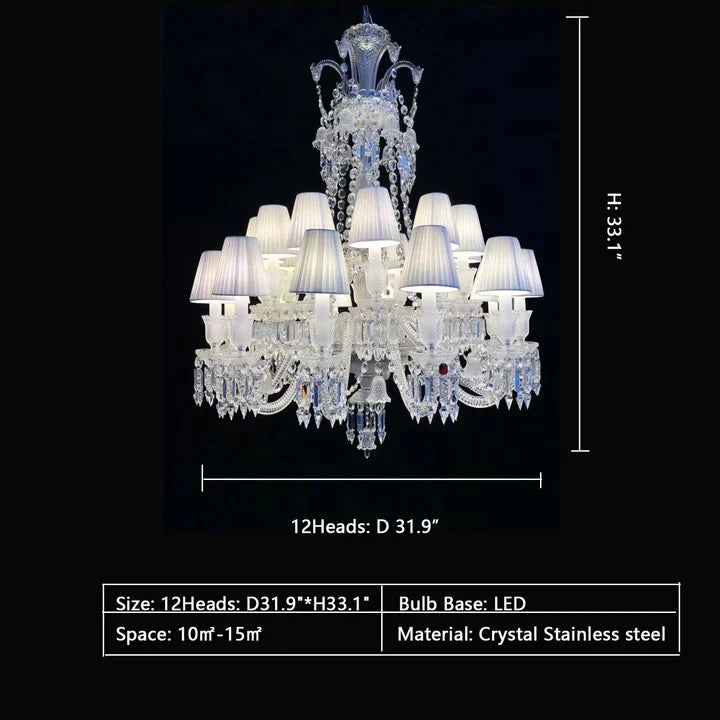 Large Light Luxury Classic Tiered Crystal Candle shaded Chandelier for High-ceiling Rooms/Living Room - view 7