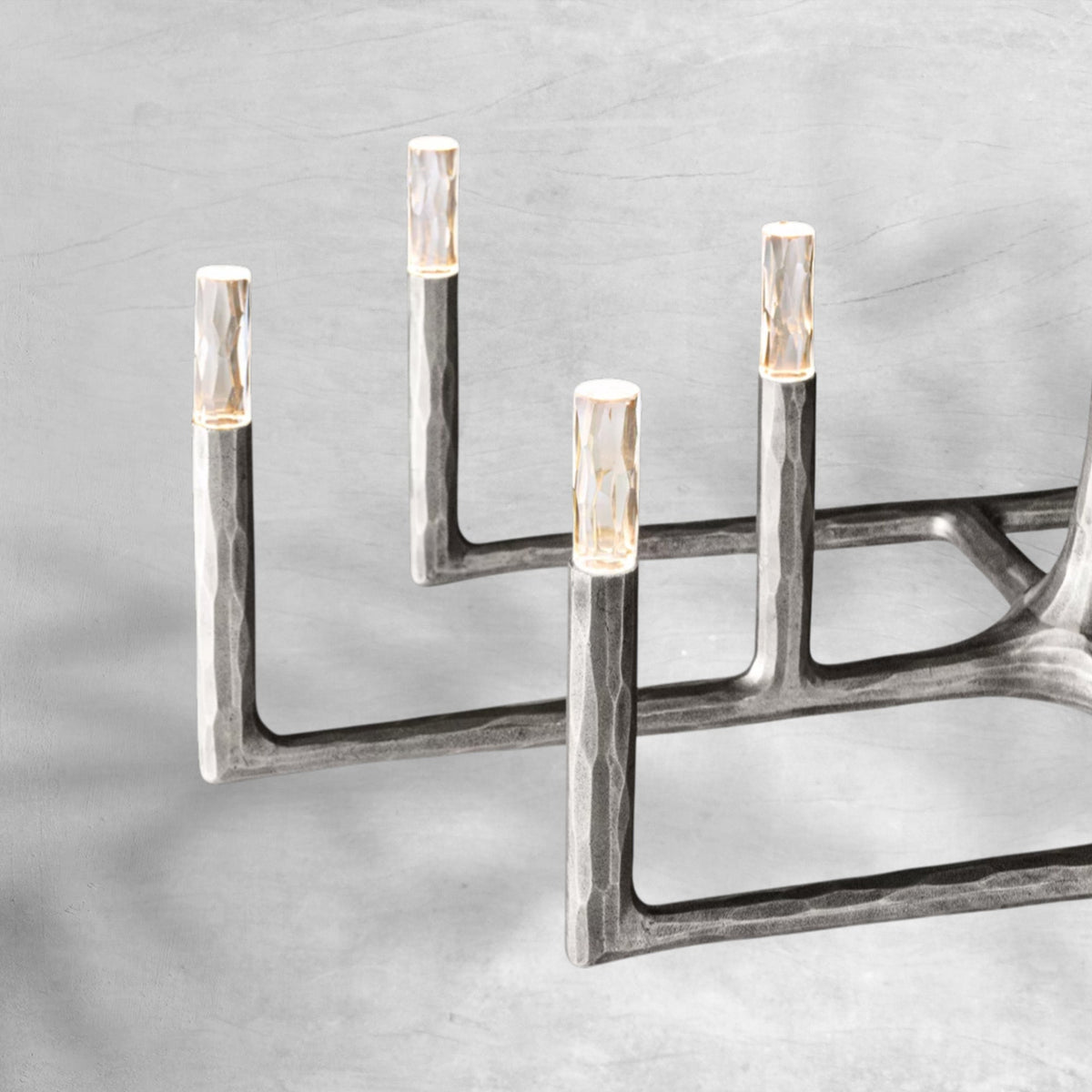 Thalen Forged Linear Chandelier 54" 72" 96", solid brass - view 19